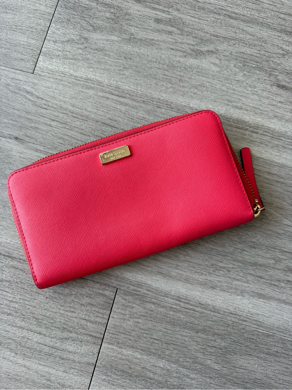 Kate Spade Pink Zip-Around Leather Wallet